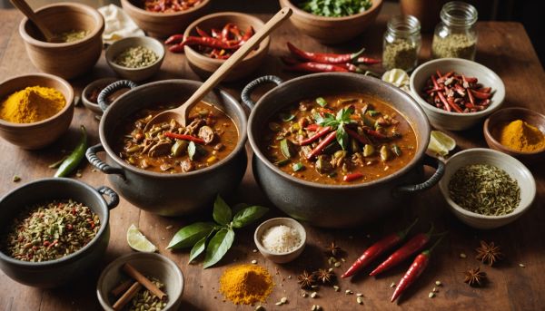 Les épices exotiques relèvent les plats traditionnels créoles