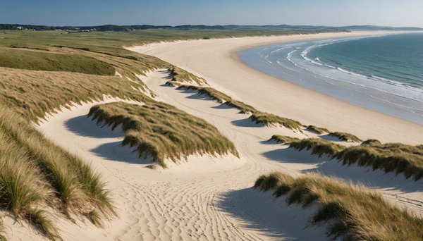 Plage de dossen sibiril : dunes et panorama avec le camping ar'roch